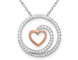 3/10 Carat (ctw) Diamond Spiral Heart Pendant Necklace in 14K White Gold with Chain